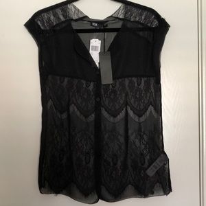 Never Worn!! Small Black Lace Blouse